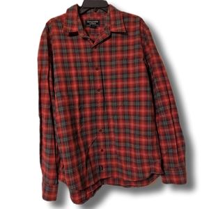 Men's M Plaid Abercrombie & Fitch Plaid Collared Ling-Sleeved Button Down